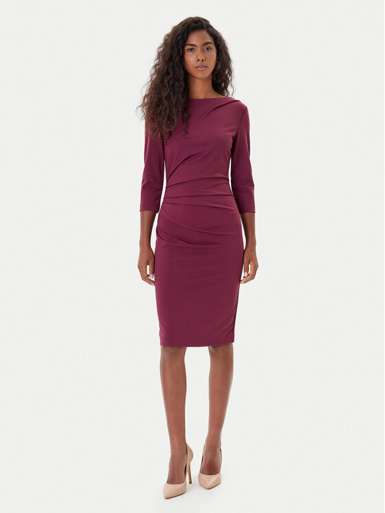 Rinascimento Rinascimento Kokteilinė suknelė CFC0126154003 Vyšninė Slim Fit