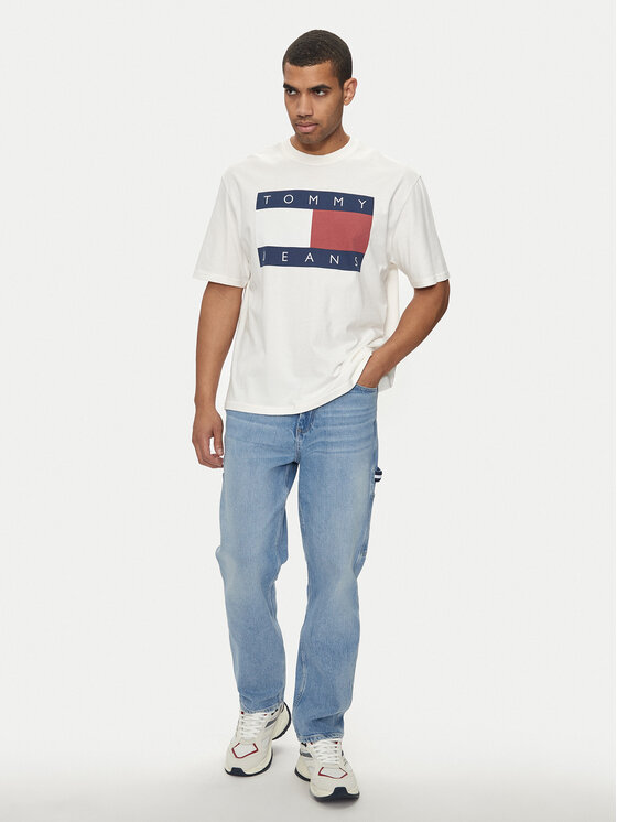 Tommy Jeans Tommy Jeans Tričko Big Flag DM0DM18547 Biela Oversize