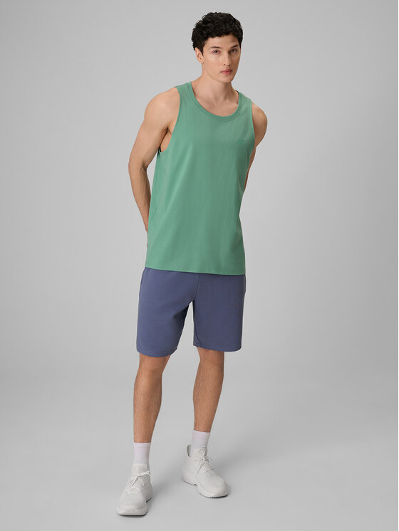 4F 4F Tank top BASIC 5 Turkusowy Regular Fit