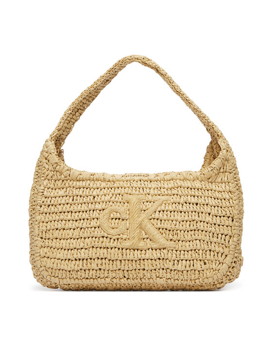 Calvin Klein Calvin Klein Kabelka Bold Ck Raffia Sm Shoulder Bag LV04F3449G Hnědá