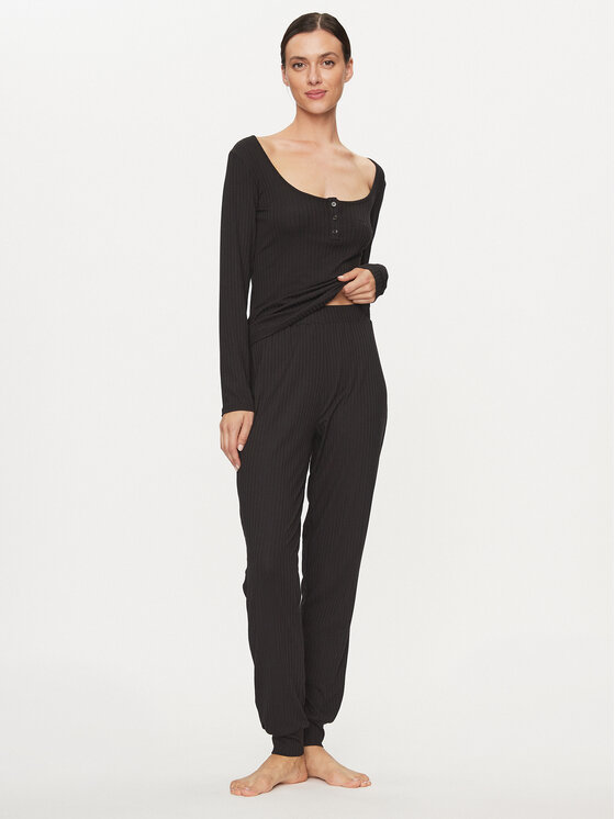 Guess Guess Blúz O3BP01 KBXB2 Fekete Slim Fit