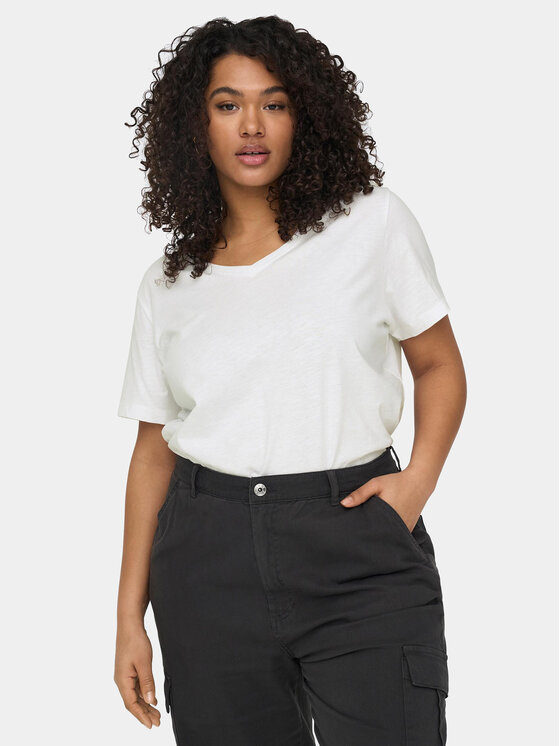 ONLY Carmakoma ONLY Carmakoma T-shirt 15285965 Bijela Regular Fit