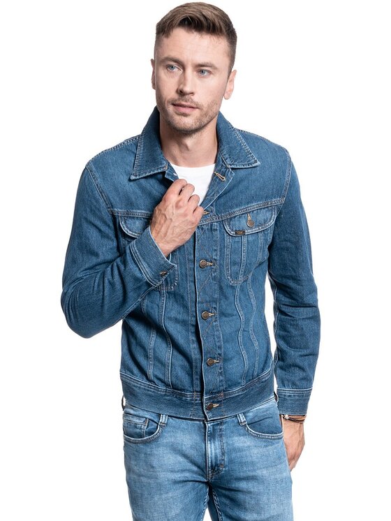 Lee Lee Kurtka jeansowa SLIM RIDER Niebieski Slim Fit