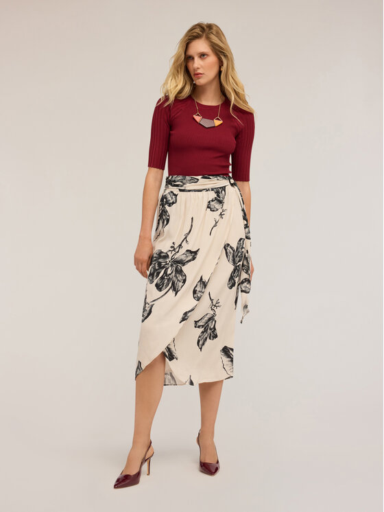 Motivi Motivi Cardigan M417W003511N036 Bordeaux Slim Fit