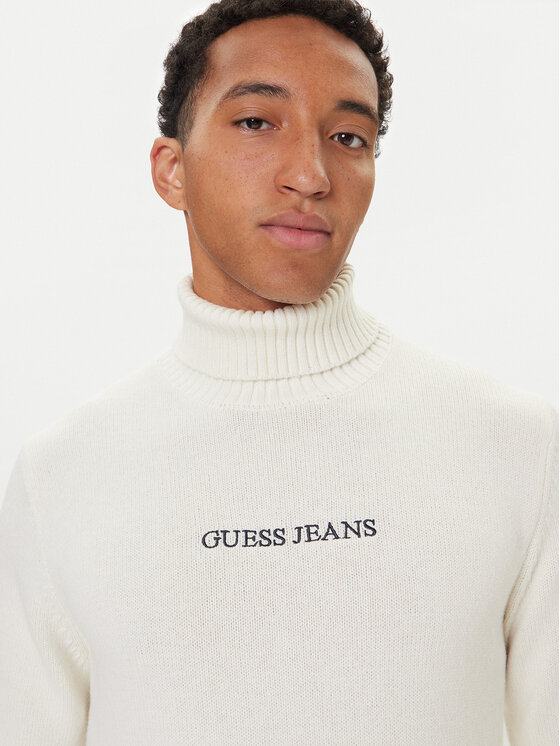 Guess Jeans Guess Jeans Bluză cu gât M5BR58 Z0561 Écru Regular Fit