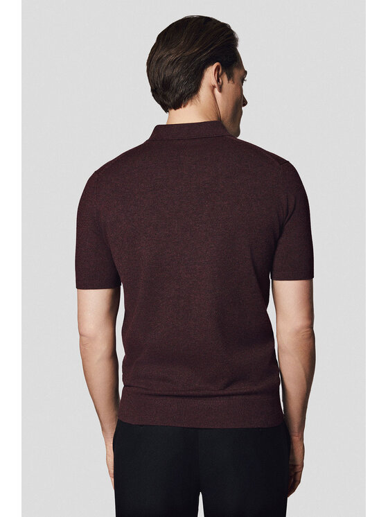 Lancerto Lancerto Polo Nils PO073125000054 Bordowy Regular Fit