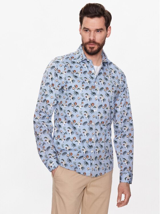 lindbergh chemise 30-203400 bleu regular fit