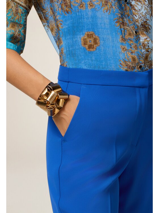 Oltre Oltre Pantaloni di tessuto P074R008998N024 Blu Baggy Fit