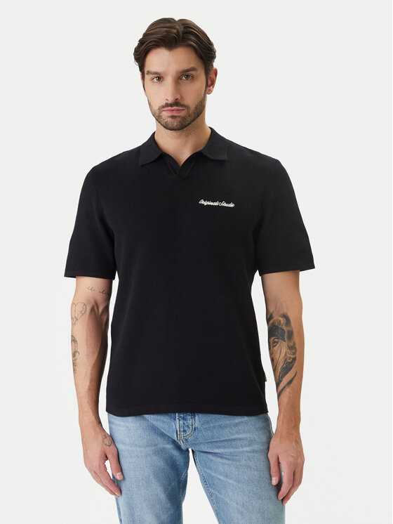 Jack & Jones Tricou polo Norrebro 12297926 Negru Relaxed Fit
