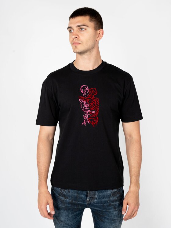 Les Hommes Les Hommes T-Shirt LBT1007700D Černá Regular Fit