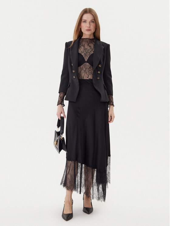 TWINSET TWINSET Midi sukňa 252LL2TCC Čierna Regular Fit