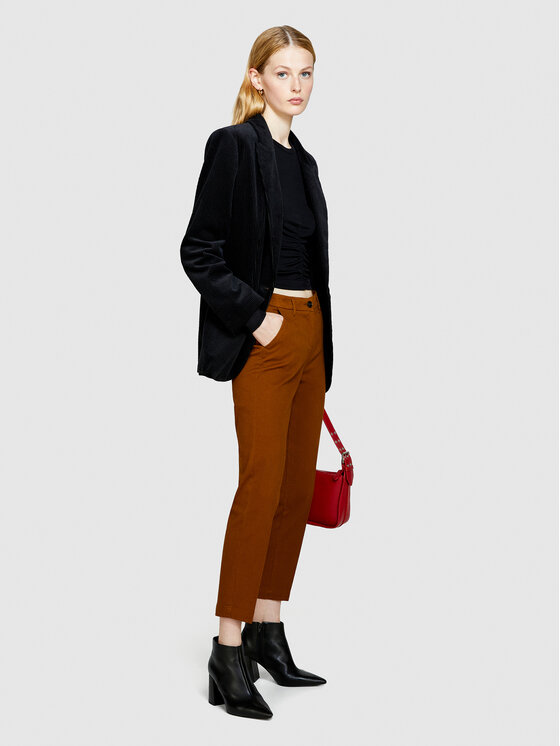 Sisley Sisley Chinosy 48M855BK7 Brązowy Slim Fit