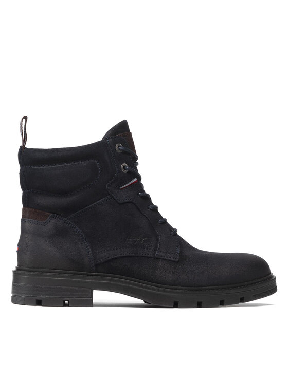 Tommy Hilfiger Zimske čizme Elevated Padded Suede Boot FM0FM03778 Tamnoplava