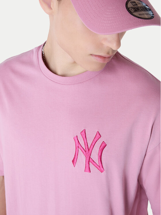 New Era New Era T-Shirt New York Yankees MLB League Essential 60596181 Różowy Regular Fit