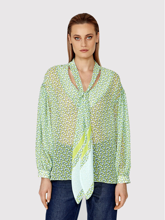 Simple Bluza KOD008 Zelena Relaxed Fit
