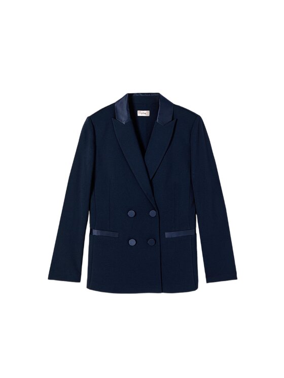Oltre Oltre Marynarka Q782R204659N034 Niebieski Regular Fit