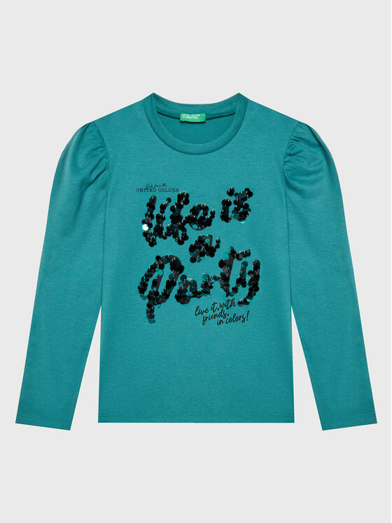 United Colors Of Benetton Bluză 3YN4C108T Verde Regular Fit