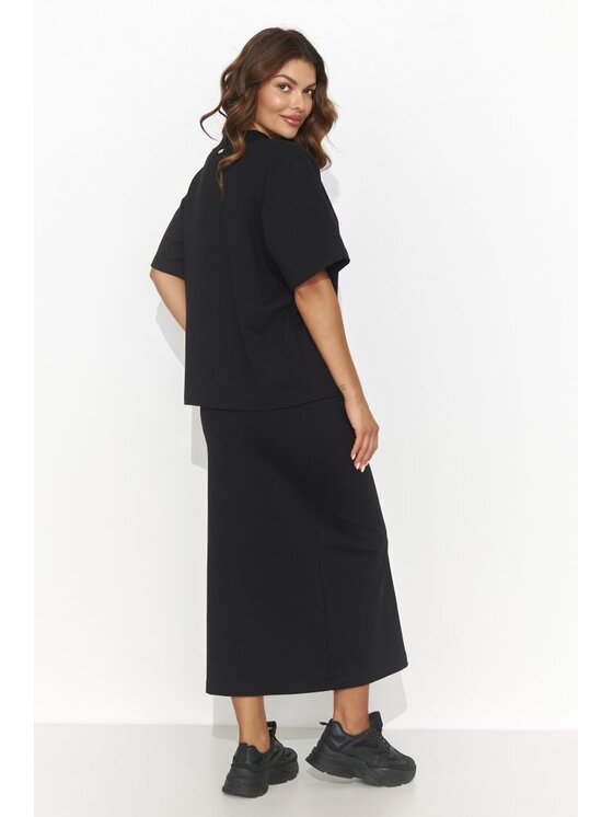 Numinou Numinou Komplet bluzka i spódnica NU468 Czarny Regular Fit