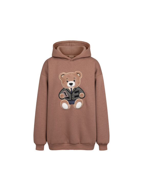 Bejbi Story Bejbi Story Bluza Bluza oversize Harry Teddy dla mamy i taty z kapturem Brązowy Oversize