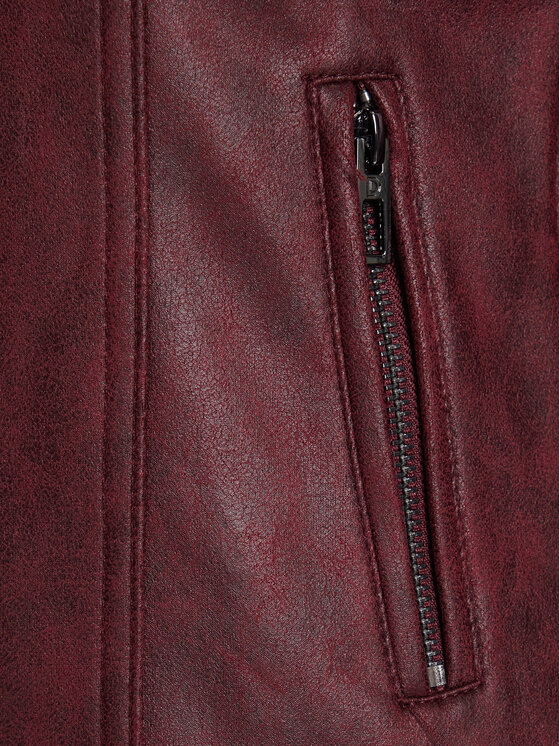 Desigual Desigual Jakna iz umetnega usnja Basic 25WWEW43 Bordo rdeča Regular Fit