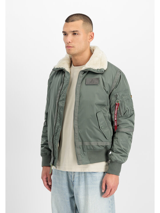 Alpha Industries Alpha Industries Kurtka bomber B-15 III TT Two Tone Bomber Jacket Zielony Regular Fit