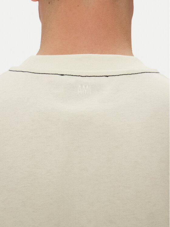 AMI Paris AMI Paris T-Shirt HTS029.JE0118 Beżowy Regular Fit