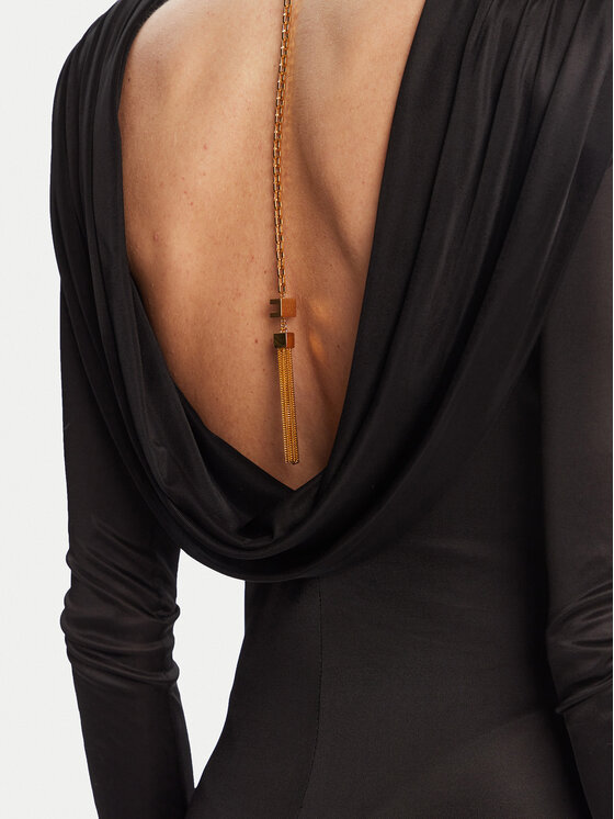 Elisabetta Franchi Elisabetta Franchi Sukienka wieczorowa AB-R10-56E2-V690 Czarny Regular Fit