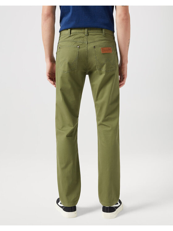 Wrangler Wrangler Spodnie materiałowe GREENSBORO Zielony Straight Fit