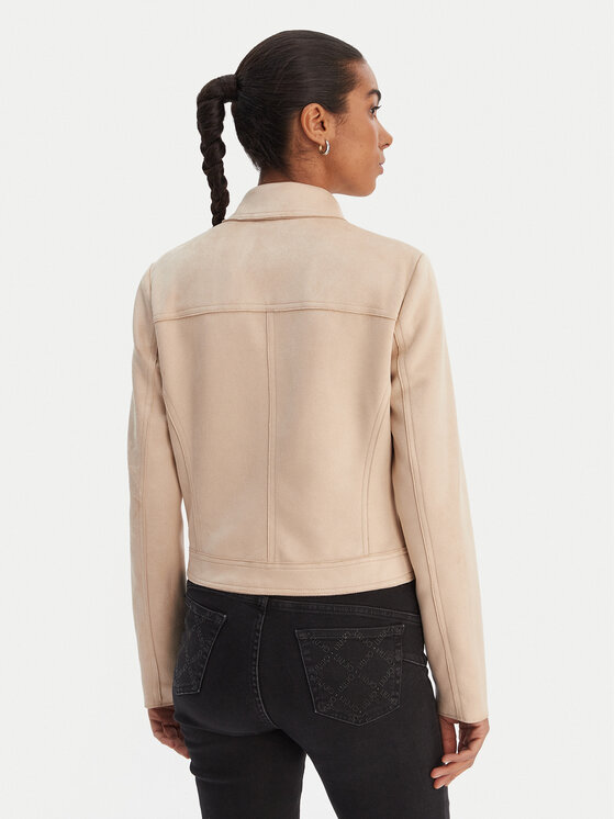 Morgan Morgan Kurtka z imitacji skóry 261-GELATO Beżowy Slim Fit