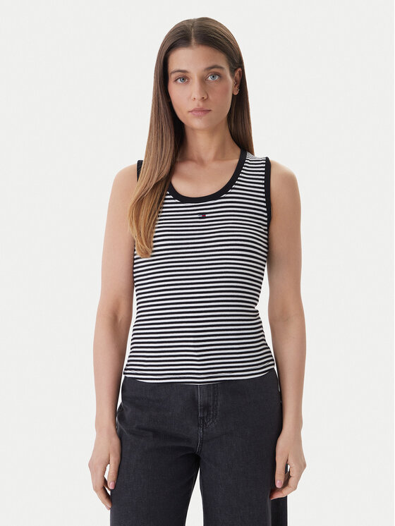 Tommy Jeans Tommy Jeans Top Essential DW0DW20673 Čierna Regular Fit