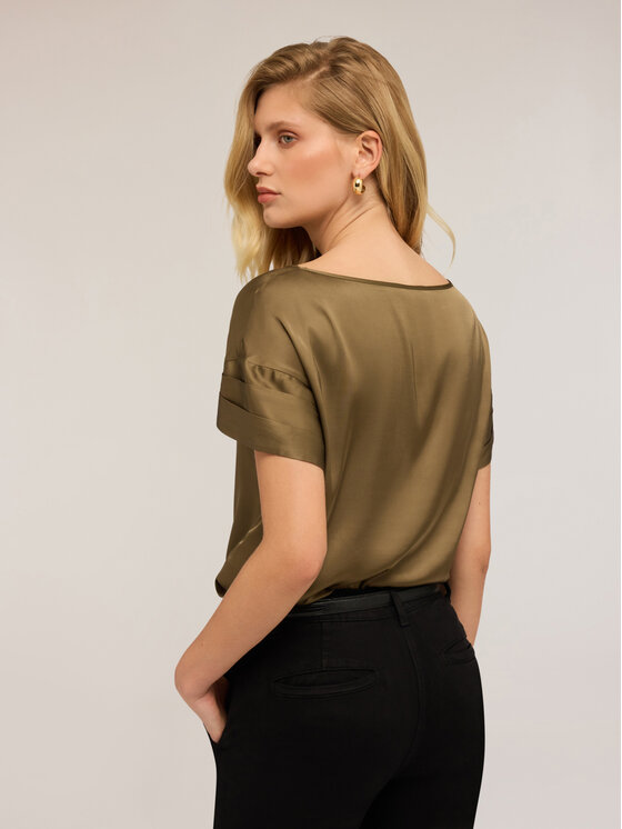 Motivi Motivi Bluzka 2794W000736N035 Zielony Boxy Fit