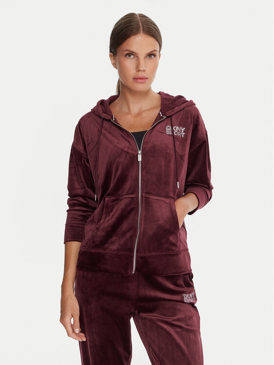 DKNY Sport DKNY Sport Džemperis ar kapuci DP5J9634 Bordo Regular Fit