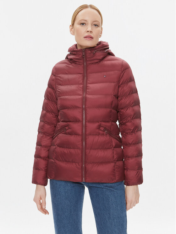 Kurtka zimowa Tommy Hilfiger, Rozmiar XS, Bordowa, WW0WW39581