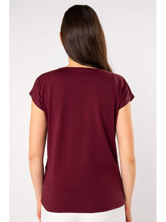 QUIOSQUE QUIOSQUE Blúzka 19-TD-171 Bordová Regular Fit