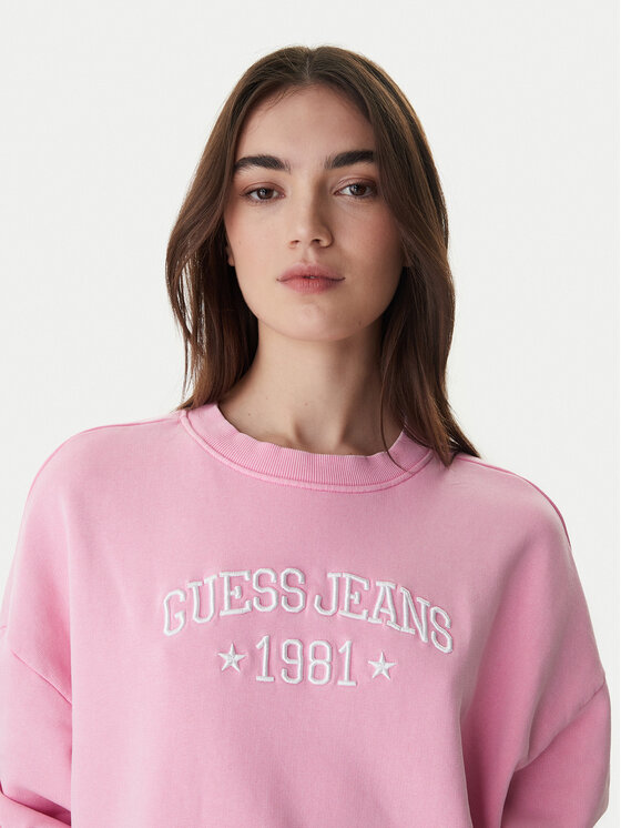 Guess Jeans Guess Jeans Pulóver W6RQ04 KCPR1 Rózsaszín Relaxed Fit