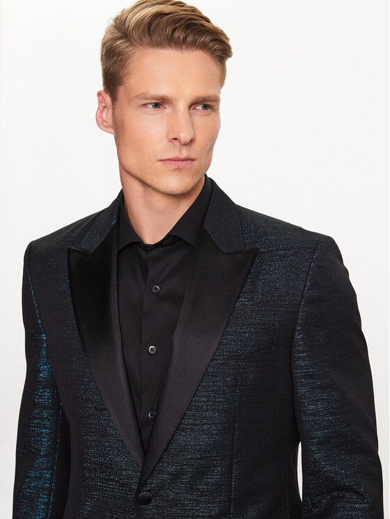 BOSS Boss Švarkas 50484883 Tamsiai mėlyna Slim Fit