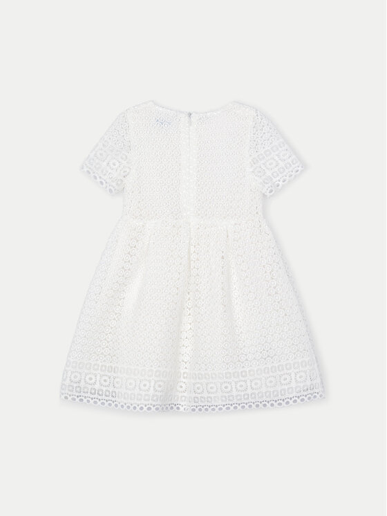 Mayoral Mayoral Sukienka elegancka 03918 Écru Regular Fit