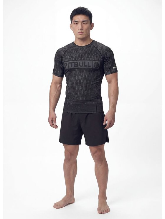 PITBULL PITBULL Koszulka techniczna HEX CAMO HILLTOP Zielony Regular Fit