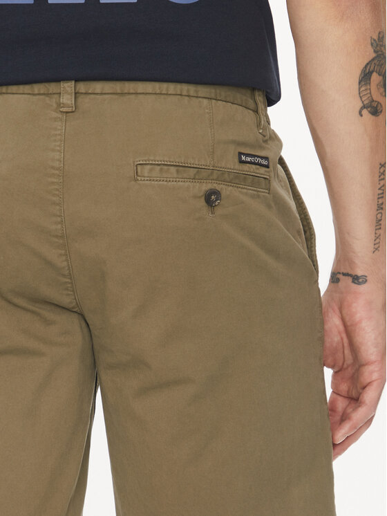 Marc O'Polo Marc O'Polo Bavlnené šortky M23 0384 15000 Zelená Regular Fit