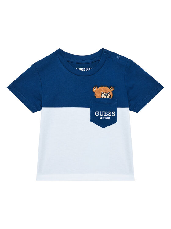 Guess Guess Tričko N5YI11 K8HM4 Modrá Regular Fit