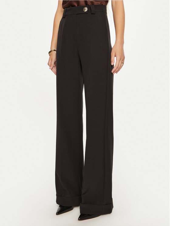 Maryley Maryley Medžiaginės kelnės 24IB563/43NE Juoda Regular Fit