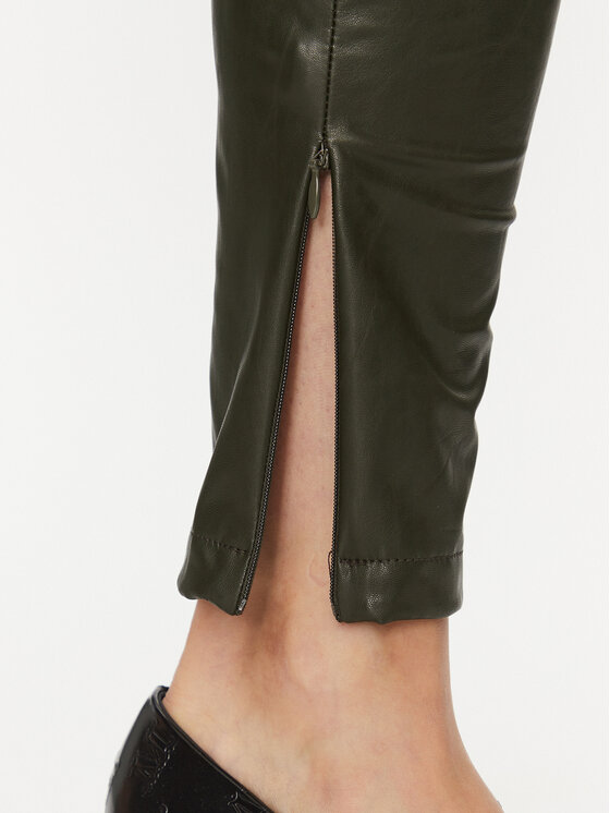 Guess Guess Pantaloni din imitație de piele Priscilla W2YB16 WEPI0 Verde Slim Fit
