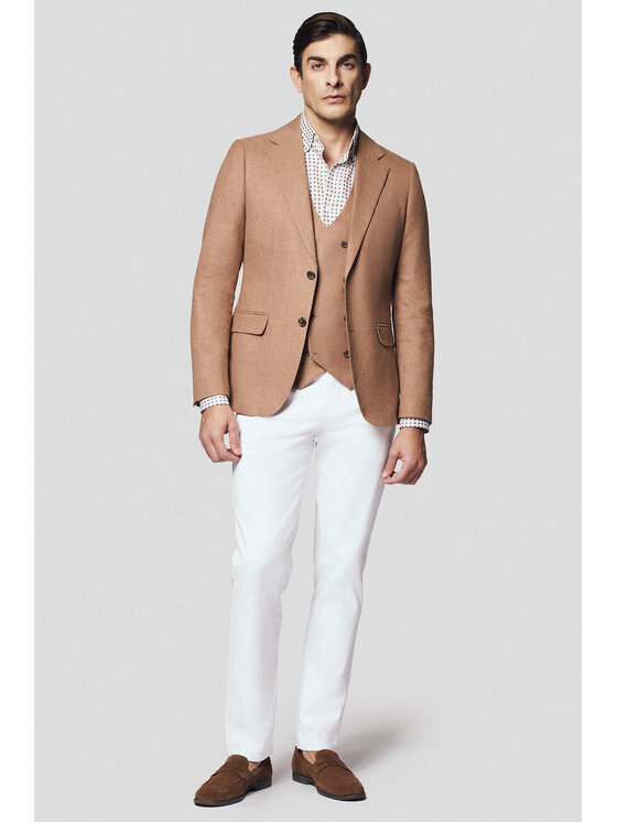 Lancerto Lancerto Marynarka Oliena MA131125000014 Brązowy Slim Fit