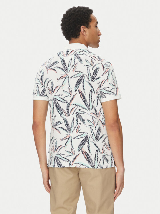 Tom Tailor Tom Tailor Тениска с яка и копчета 1045706 Бял Regular Fit