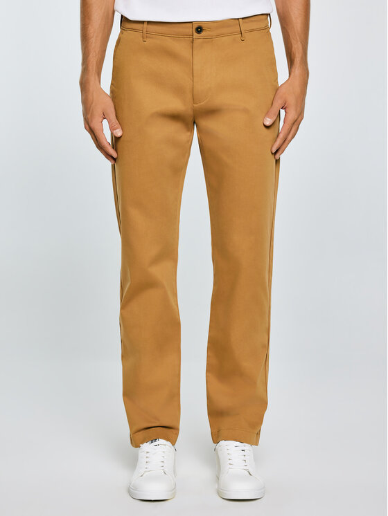 BIG STAR BIG STAR Chinosy TREVOR Brązowy Slim Fit