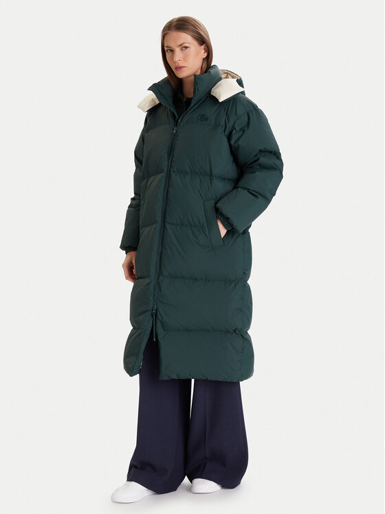 Lacoste Lacoste Vatovaná bunda BF9001 Zelená Oversize