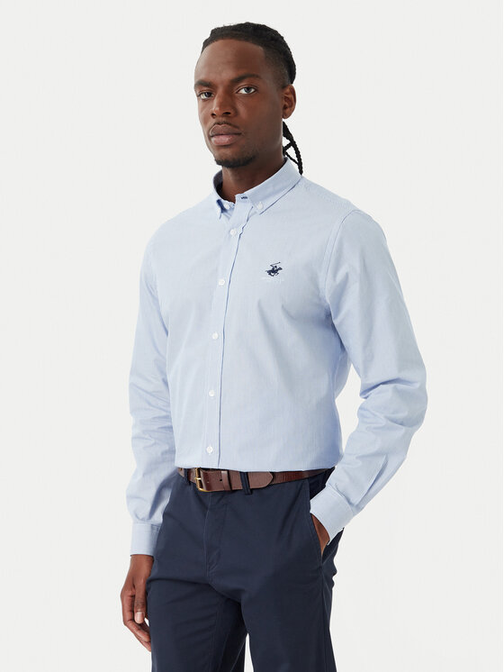 Beverly Hills Polo Club Cămașă P-SS26M-BRASS Albastru Regular Fit