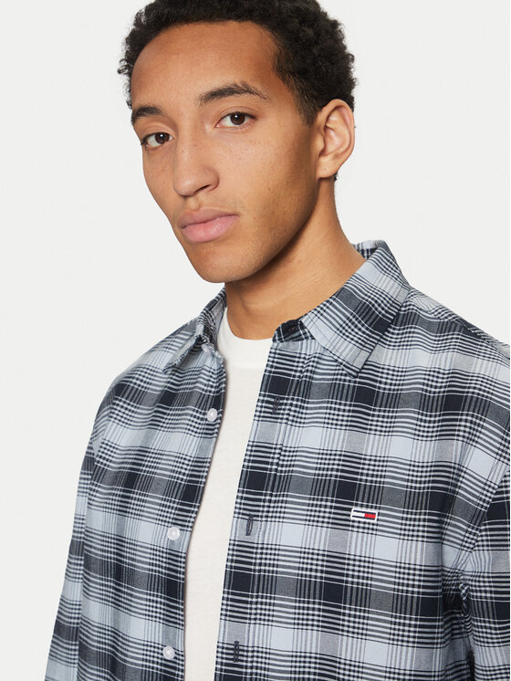 Tommy Jeans Tommy Jeans Marškiniai Check Oxford DM0DM21096 Mėlyna Regular Fit