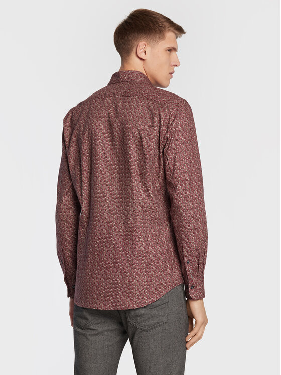 Pierre Cardin Pierre Cardin Srajca 11401 0069 Bordo rdeča Tailored Fit