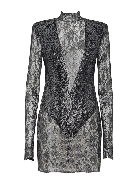 PHILIPP PLEIN PHILIPP PLEIN Koktejlové šaty 21055 Černá Fitted Fit